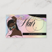 美容師、三つ編み、ロック、サロン、カスタムロゴバス 名刺 (正面)