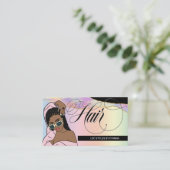 美容師、三つ編み、ロック、サロン、カスタムロゴバス 名刺 (スタンド正面)