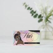 美容師、三つ編み、場所 – ロゴの追加  名刺 (スタンド正面)