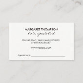 美容師 予約カード (裏面)