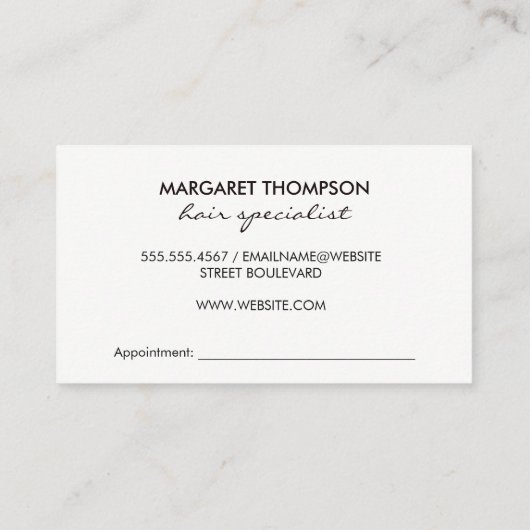 美容師 予約カード (裏面)