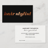 美容師 予約カード (正面/裏面)