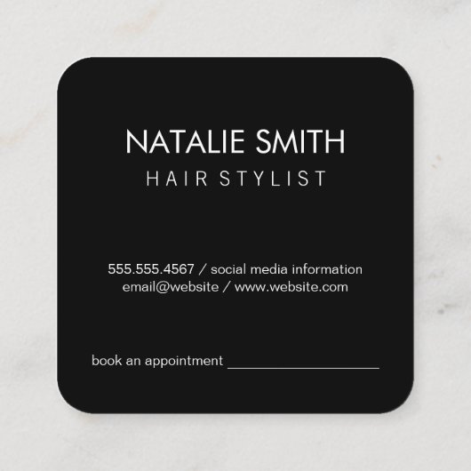 美容師 予約カード (裏面)