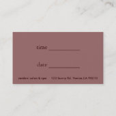 美容師 予約カード (裏面)