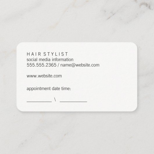美容師 予約カード (裏面)