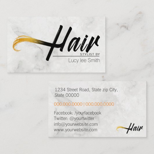 美容師 名刺 (正面/裏面)