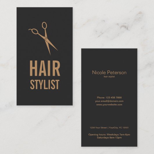 美容師 名刺 (正面/裏面)