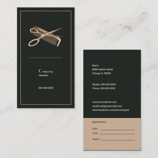 美容師 名刺 (正面/裏面)