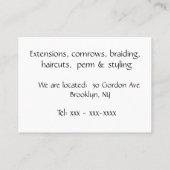 美容師 名刺 (裏面)