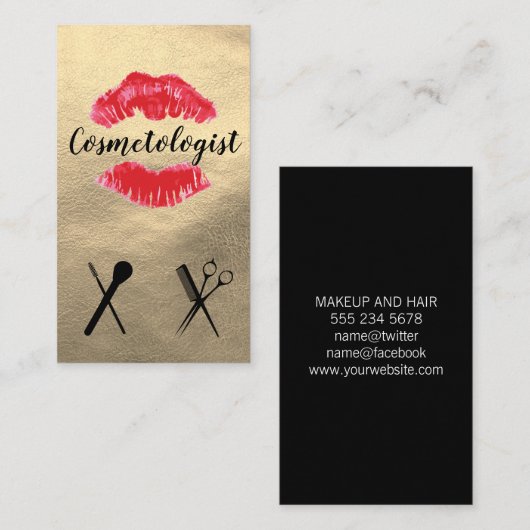 美容師 名刺 (正面/裏面)