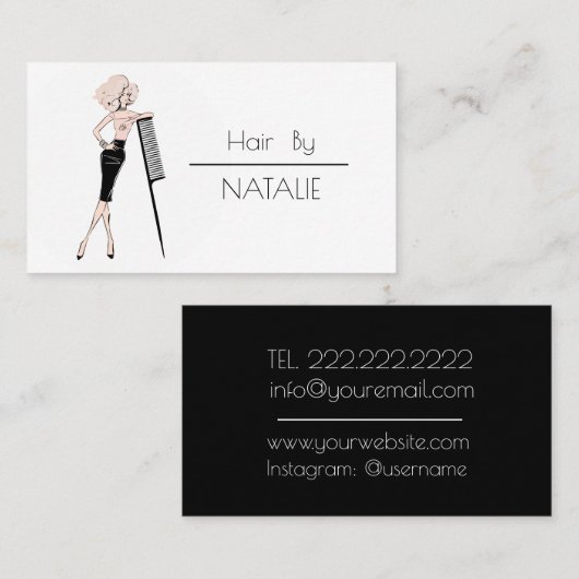 美容師 名刺 (正面/裏面)