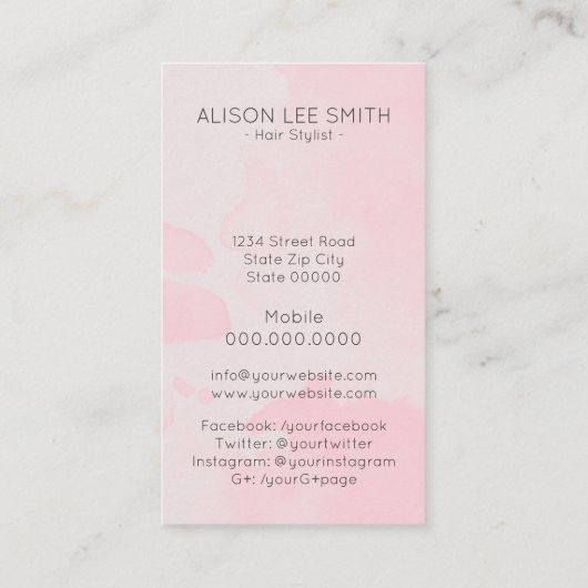 美容師 名刺 (裏面)