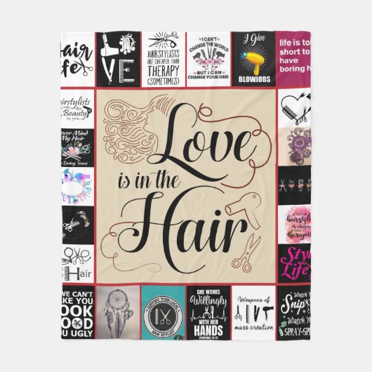 美容師 – 恋がヘアドレッサーカット フリースブランケット (正面)