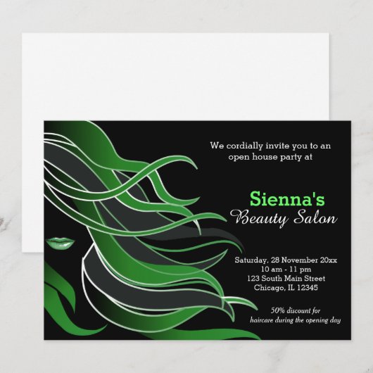美容師 招待状 (正面/裏面)