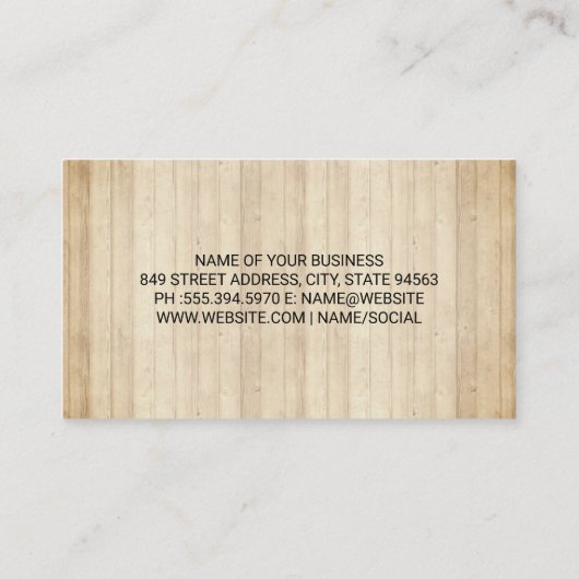 美容師 |木製ボード 名刺 (裏面)