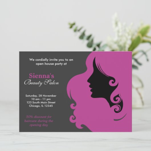 美容師（梅） 招待状 (スタンド正面)