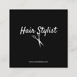 美容師-白黒はさみ スクエア名刺