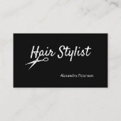 美容師-白黒はさみ 名刺 (正面)