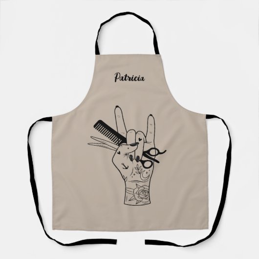 美容師、美容師のためのギフトサロンモノグラム エプロン (正面)