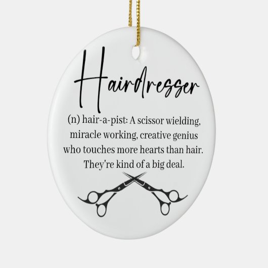 美容師、美容師のクリスマス装飾 セラミックオーナメント (右)