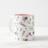 美容師、美容師美しいサロンカスタム ツートーンマグカップ (正面左)