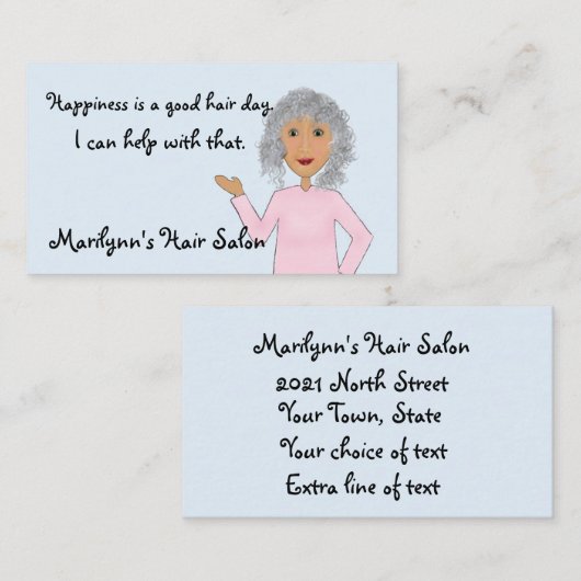 美容師、美容師、髪形 名刺 (正面/裏面)
