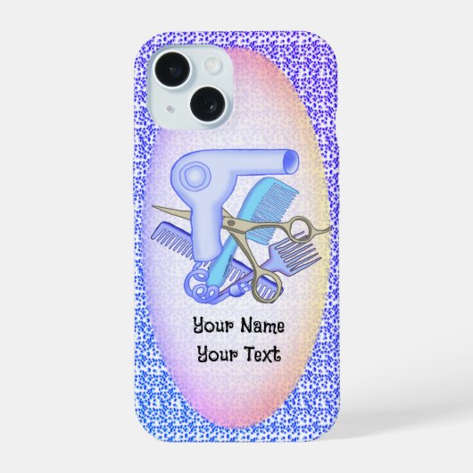 美容師 美容院 フォンケース iPhone 15ケース (裏面)