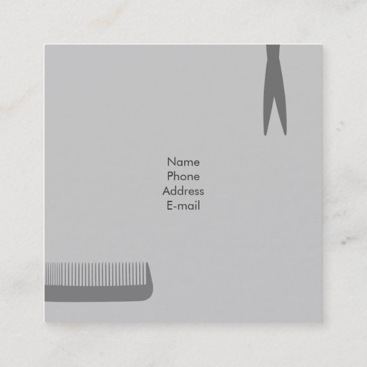 美容師 – 羽毛 スクエア名刺 (裏面)