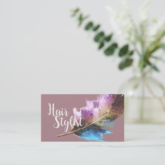 美容師-羽 名刺 (スタンド正面)