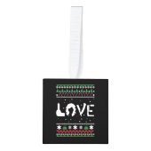 美容師 – 醜いクリスマスセーター キューブオーナメント (正面)