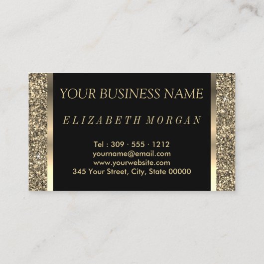 美容師-金ゴールドグリッターとフローラ 名刺 (裏面)