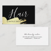 美容師/金ゴールドブラシ 名刺 (正面/裏面)