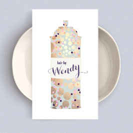 美容師、金ゴールド紙吹雪ヘアスプレー 名刺