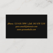 美容師-黒い背景が付いている金ゴールドのはさみ 名刺 (裏面)