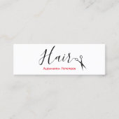 美容師-黒と赤のミニ スキニー名刺 (正面)