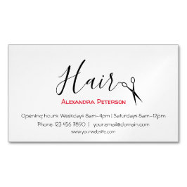 美容師-黒と赤 マグネット名刺