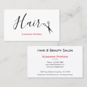 美容師-黒と赤 名刺 (正面/裏面)