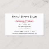 美容師-黒と赤 名刺 (裏面)