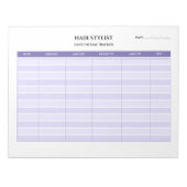 美容師Daily Income Trackerメモ帳 ノートパッド (正面)