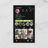 美容師Instagram Lime Green Scan to Connect 名刺 (正面)