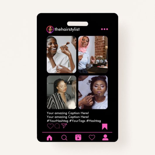 美容師Instagram QRコード バッジ (正面)