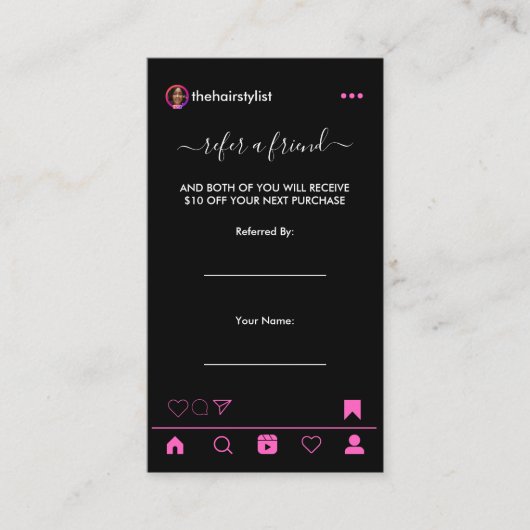 美容師Instagram QRコード 紹介カード (正面)