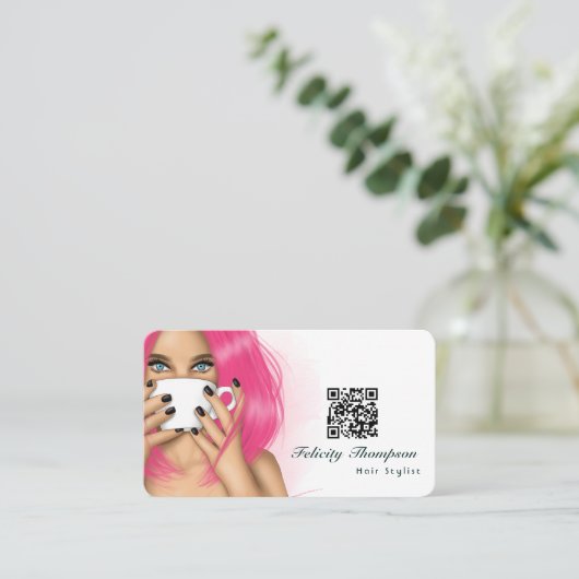 美容師QRコード 名刺 (スタンド正面)