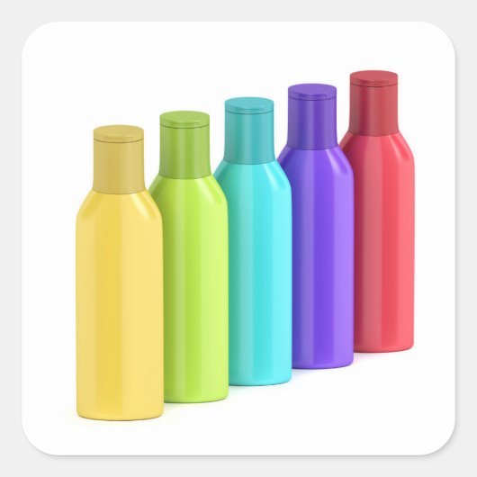 美容液用プラスチックボトル スクエアシール (正面)