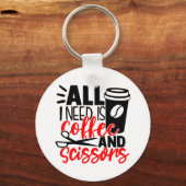 美容用おもしろいコーヒーヘアサロンヘアスタイリスト キーホルダー (正面)