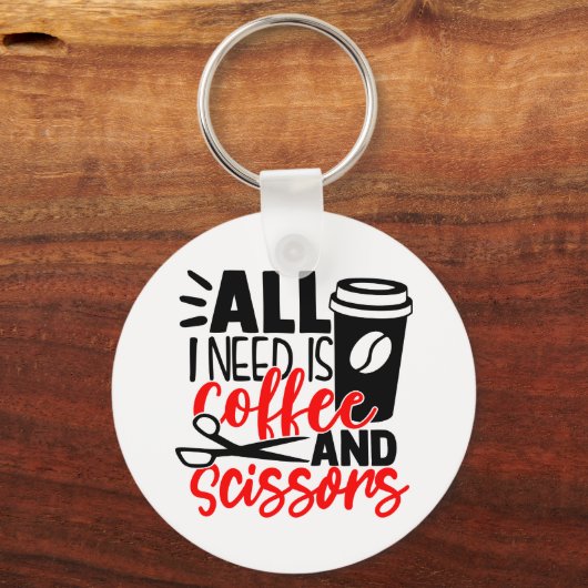 美容用おもしろいコーヒーヘアサロンヘアスタイリスト キーホルダー (正面)