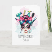 美容用おもしろい誕生日カード(美容師用) カード (正面)