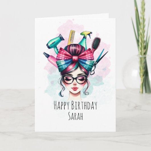 美容用おもしろい誕生日カード(美容師用) カード (正面)