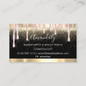 美容用はさみコイフール紙吹雪ピンク金ゴールド 名刺 (裏面)