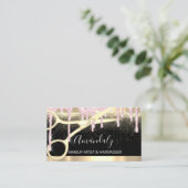 美容用はさみコイフール紙吹雪ピンク金ゴールド 名刺 (スタンド正面)